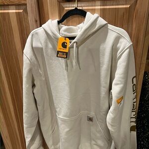 Carhartt Cream Hoodie with Gold Logo